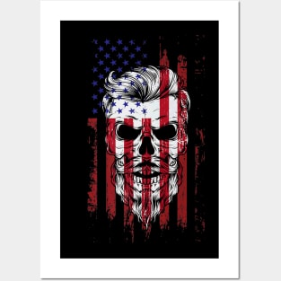 Flag Beard Skull Posters and Art